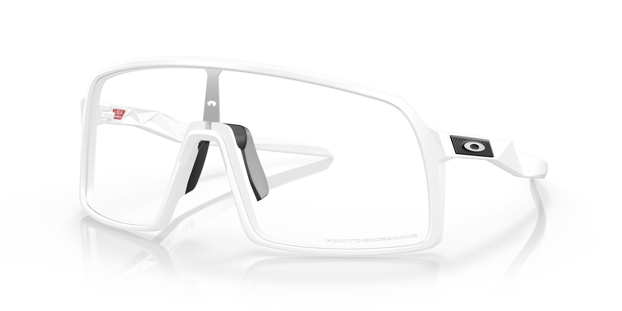 Oakley Sutro Cycling Sunglasses Matte White Clear Photochromic