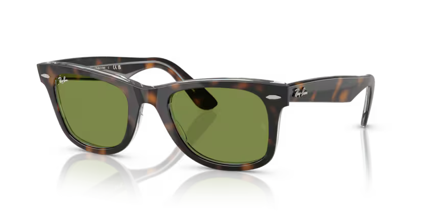 Ray-Ban Original Wayfarer 0RB2140 1413/4E Dark Havana On Multicolor Green Güneş Gözlüğü