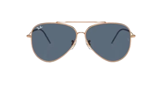 Ray-Ban Aviator Reverse 0RBR0101S Güneş Gözlüğü 92023A Rose Gold Dark Blue 59 Ekartman