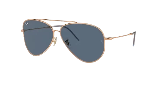 Ray-Ban Aviator Reverse 0RBR0101S Güneş Gözlüğü 92023A Rose Gold Dark Blue 59 Ekartman