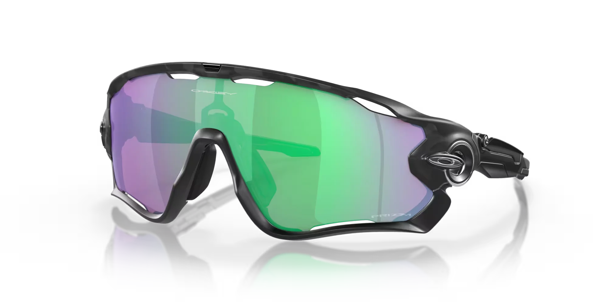 Oakley Jawbreaker Polished Black Camo Prizm Road Jade