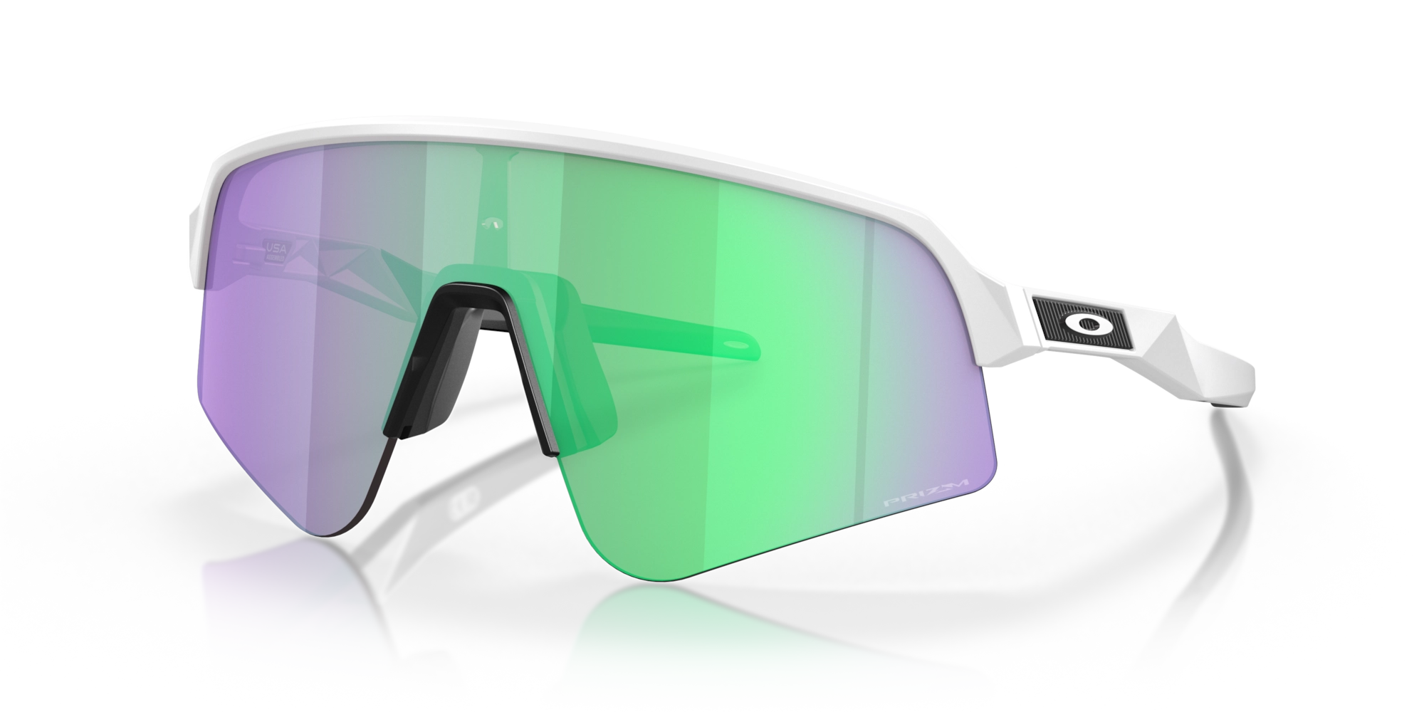 Oakley Sutro Lite Sweep Cycling Sunglasses Matte White Prizm Road Jade