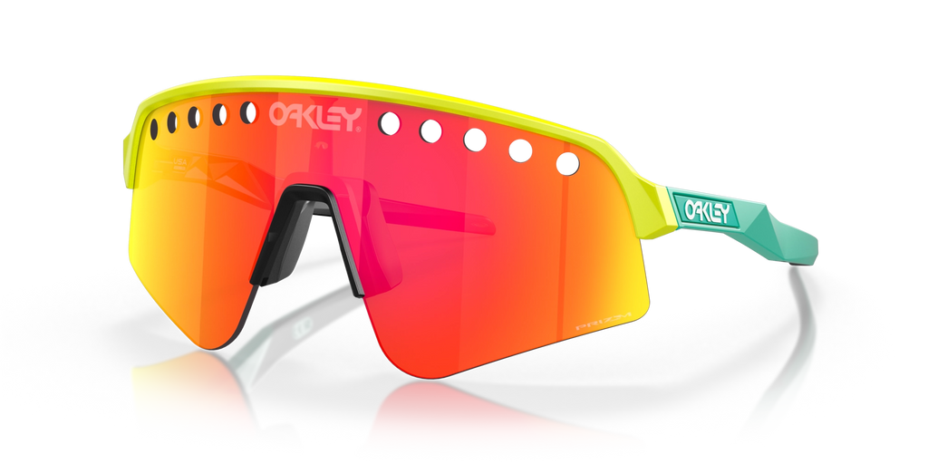 Oakley Sutro Lite Sweep Vented Tennis Ball Yellow Prizm Ruby