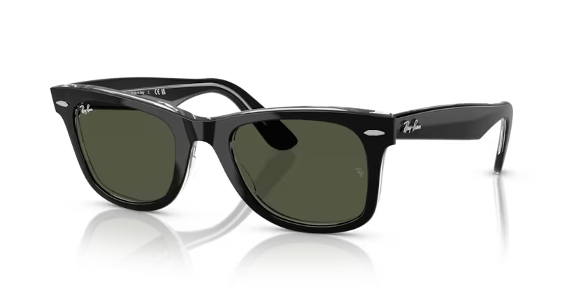 Ray-Ban Original Wayfarer 0RB2140 1294/31 Black on Transparent G-15 Green Güneş Gözlüğü