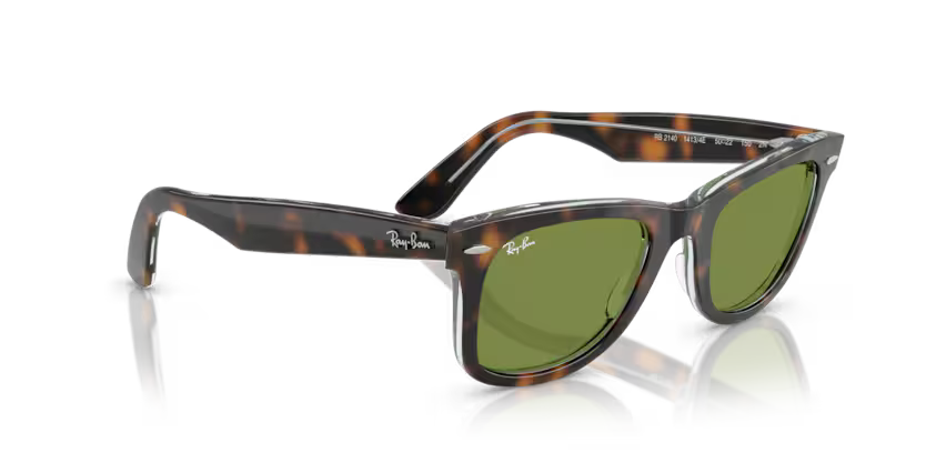 Ray-Ban Original Wayfarer 0RB2140 1413/4E Dark Havana On Multicolor Green Güneş Gözlüğü