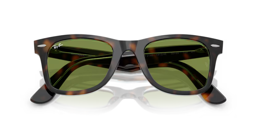 Ray-Ban Original Wayfarer 0RB2140 1413/4E Dark Havana On Multicolor Green Güneş Gözlüğü