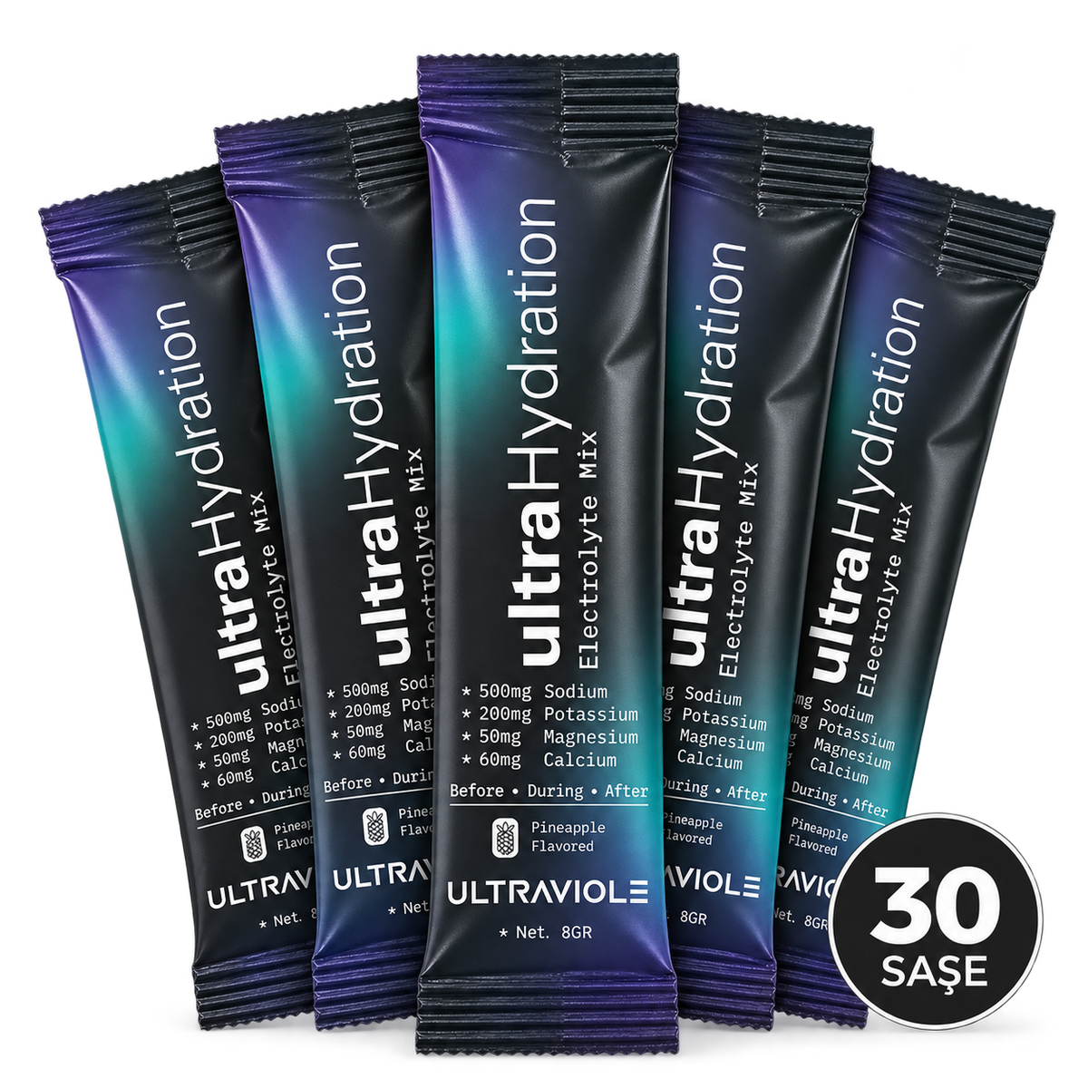 UltraHydration Elektrolit Tozu – Ananas Aromalı 30 Saşe (30 × 8 g)